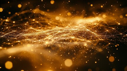 Poster - Golden Network Abstract Background
