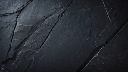 Poster - Dark slate background or texture in dark grey and black. Black stone