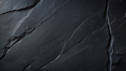 Poster - Dark grey black slate texture or background. Black stone.