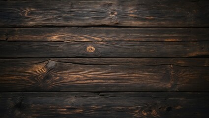 Aufkleber - Dark aged wooden table texture background from above