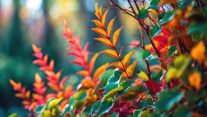 Aufkleber - Colorful Foliage Showcasing Lively Natural Beauty