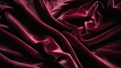 Aufkleber - Dark red velvet fabric texture serving as a background. Blank fabric backdrop of smooth and soft textile material. There is room for text.