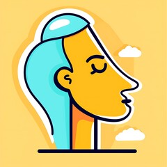 Poster - A colorful graphic profile of a person in artistic illustration