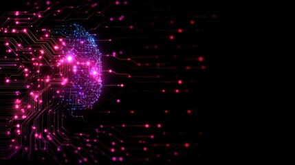 Poster - Abstract Digital Brain Circuitry Artificial Intelligence Neural Network Concept