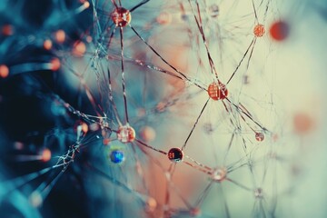 Fototapete - Exploring a complex network of connections and data processing in a digital environment, network of connections and data processing over globe
