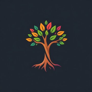 A digital illustration of a tree of life symbol, a root within a white background art illustration design
