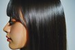 © typepng - An Asian woman with beautiful hair is the subject of this portrait on a white background