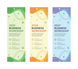 Wall Mural - set of business banner design templates in modern, geometry, abstract shape pattern style for school