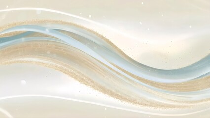 Poster - Delicate Beige and Aqua Abstract Swirl Background with Gold Glittering Accents and Soft Lighting