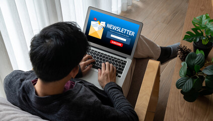 Poster - newsletter signup page on computer for customer to subscribe snugly newsletter update information to