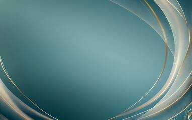 Poster - Abstract Teal Background with Flowing Golden Lines for Elegant and Modern Design