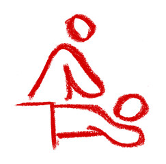 Wall Mural - massage icon beauty cosmetics related icon crayon chalk drawing vector