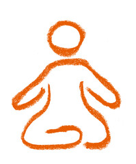 Wall Mural - meditation icon beauty cosmetics related icon crayon chalk drawing vector