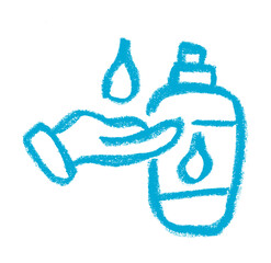 Wall Mural - lotion bottle icon beauty cosmetics related icon crayon chalk drawing vector