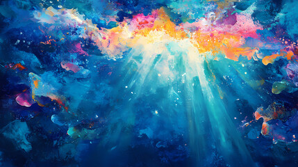 Wall Mural - underwater vibrant scene