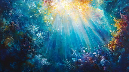 Wall Mural - underwater vibrant scene