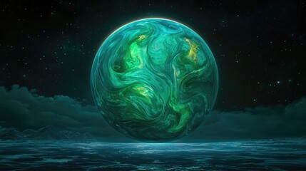 Poster - Ethereal planetary vision outer space digital art cosmic environment surreal viewpoint imagination and wonder