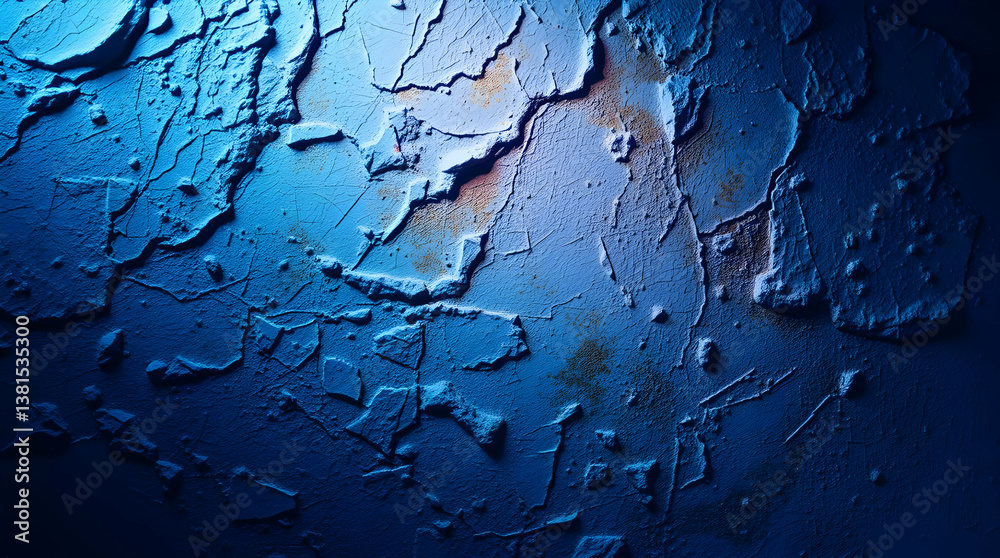 Rough blue texture background merging different colors and shapes to ...