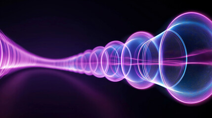 Aufkleber - Glowing purple and blue energy tunnel effect creating a path through space