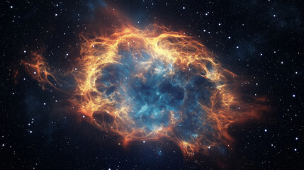 Aufkleber - Nebula with million stars shining in the deep dark space