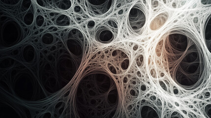 Aufkleber - Organic network weaving intricate connections in abstract space