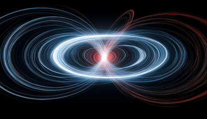 Aufkleber - Magnetic field lines flowing around a rotating pulsar emitting energy beams