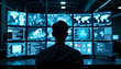 © ArtSync Studio - Data monitoring specialist analyzing global trends in high-tech control room environment
