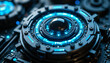 © ArtSync Studio - Futuristic technology interface high-tech lab digital graphic dark environment close-up view