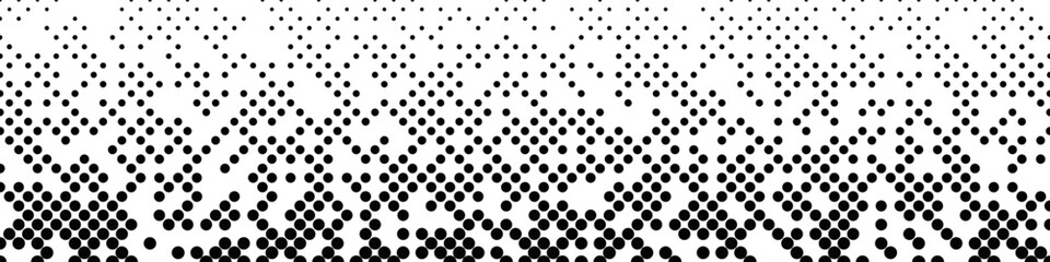 Poster - Geometric wide monochrome circle pattern background - horizontal abstract vector graphic with circles
