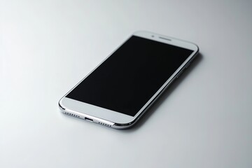 Poster - Modern White Smartphone Mockup Clean Design Technology Device Mobile Phone Screen Blank Display Digital Gadget Wireless Communication Internet        