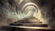 © Thiago - Time never turns back, a high-fidelity image depicting a metaphorical tunnel representing progress and erasing past steps. Erased Path. Illustration