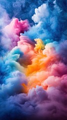 Poster - Chromatic vaporous cascade a symphony of vibrant hues swirling beautifully