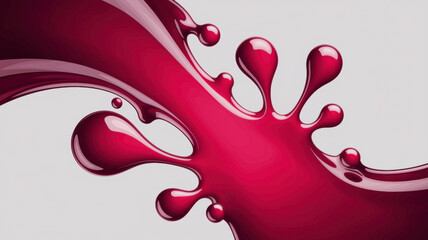 Poster - Dynamic Red Paint Splash on Soft Gray Background Capturing Creative Energy