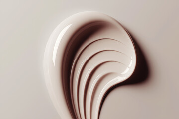 Poster - Elegant Abstract Creamy Fluid Design with Soft Curves and Shadows for Modern Interior Decor