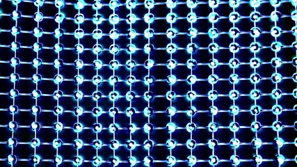 Poster - Multiple shots of a grid of light emitting diodes powering on and off, creating various patterns of light and darkness, useful as a technological background