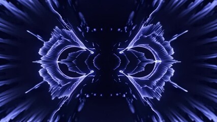 Poster - Abstract blue kaleidoscope patterns evolve, creating a mesmerizing visual experience suitable for vjing, stage backgrounds, or motion graphics projects