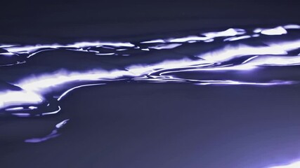 Poster - Bioluminescent liquid matter is slowly flowing on a dark surface, emitting a subtle white glow, creating an otherworldly and mesmerizing scene