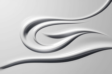 Poster - Sleek Abstract Design of Flowing White Curves Against a Soft Grey Background for Modern Aesthetic