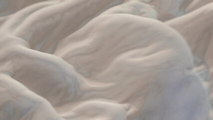 Poster - Soft beige waves continuously morphing and flowing, creating mesmerizing abstract motion with organic, ethereal elegance and seamless, tranquil visual transformation