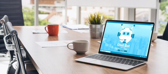 Poster - chatbot software application for modish online business that automatically reply to customer questio