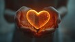 © Malika - A glowing heart shape held gently in open human hands