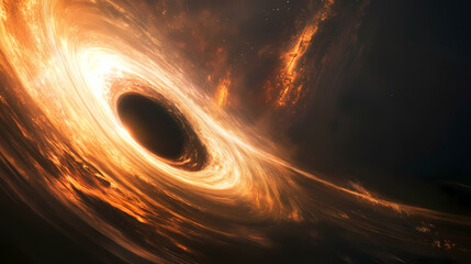Wall Mural - black hole gravitational spacetime