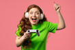 © kohanova1991 - Young gamer woman playing, winning online video game console, happy win, gamepad