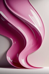 Poster - Fluid Pink Abstract Sculpture Curving Elegantly with Glossy Finish and Soft Shadowing