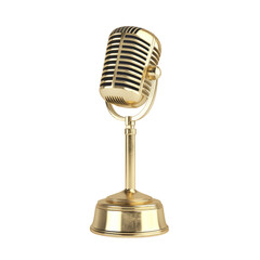 Wall Mural - Vintage Gold Microphone on Isolated Background