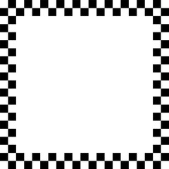 Poster - Checkered corner frame. Monochrome border pattern. Minimal square outline. Vector geometric shape.