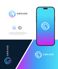 Modern O Letter Logo Minimalist Gradient Logo Design for Mobile App