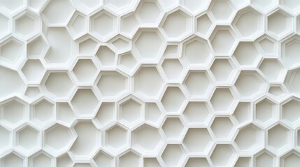 Poster - Honeycomb Pattern: A complex network of connected hexagons in a clean, modern, geometric arrangement.