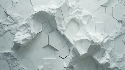 Poster - Abstract: Geometric White Tile & Rock Texture