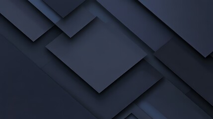 Poster - Geometric composition of overlapping dark gray squares creates a modern, minimalist and abstract pattern.